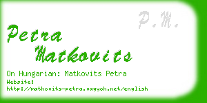 petra matkovits business card